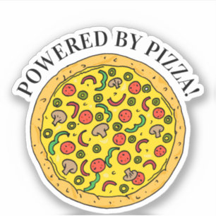 Pegatina Amante de la pizza impulsado por una cita de la pi