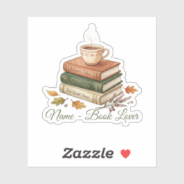 Pegatina Amante de Libros Acogedor Nombre Personalizado Ley