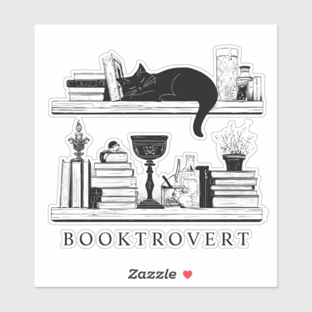 Pegatina Amante de libros Booktrovert  (Hoja)