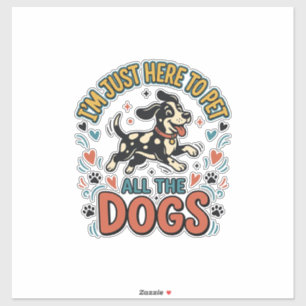 Pegatina Amante de Perros Divertido Diseño Vintage Mascota