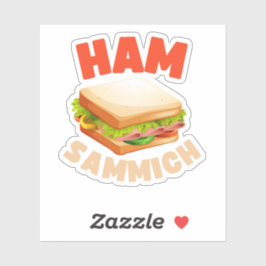 Pegatina Amante de Sandwich de Jamón Sándwich Divertido