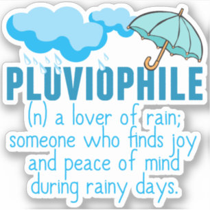 Pegatina Amante del día lluvioso de Pluviophile