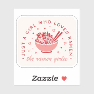 Pegatina Amante del Ramen tan solo una estética rosa kawaii