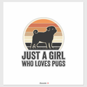 Pegatina Amante Pug Vintage Solo Una Camiseta De Perro De N