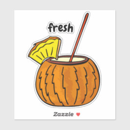 Pegatina Amantes de Cocktail de Vidrio Fresco