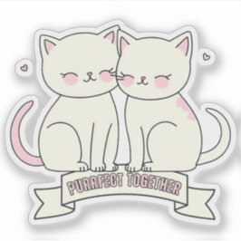 Pegatina Amantes de gatos Purrfect Together