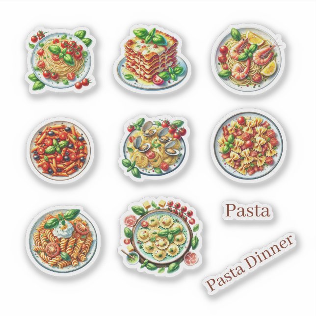 Pegatina Amantes de la cena de pasta dulce (Anverso)