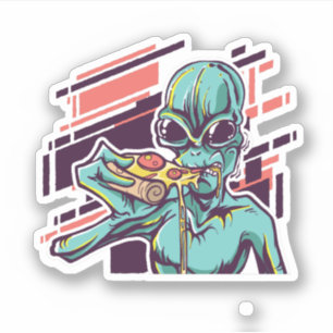 Pegatina Amantes de la graciosa Pizza Personalizado gráfico
