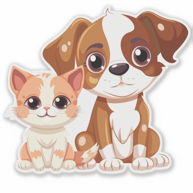 Pegatina Amantes de las Mascotas (Anverso)