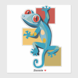 Pegatina Amantes del Reptile Gecko Azul