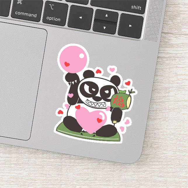 Pegatina Amar a Panda Dios (Detalle)