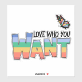 Pegatina Amar a quién quieres arco iris