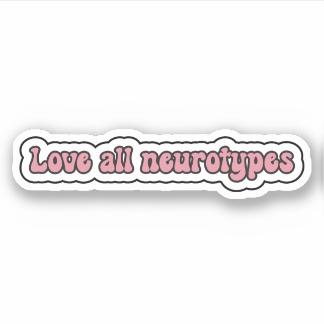Pegatina Amar a todos los neurotipos Neurodiversidad rosa (Anverso)
