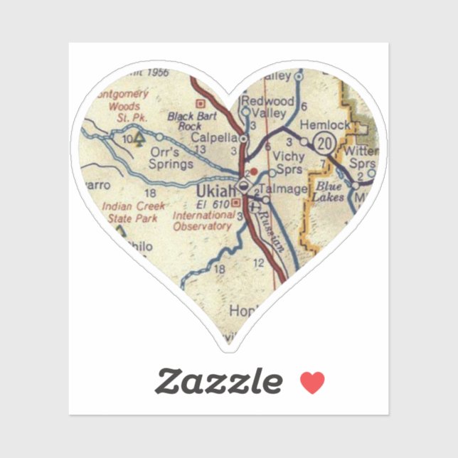 Pegatina Amar a Ukiah California (Hoja)