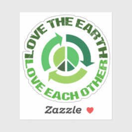 Pegatina Amar al activista ambiental verde de la Tierra
