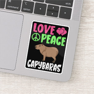 Pegatina Amar la paz Capybaras Cute animales Capybara Lover