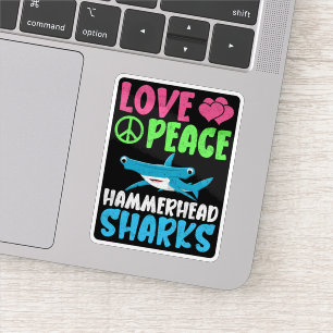 Pegatina Amar la paz martillo Tiburones Cute Sea Animals Fa