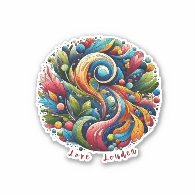 Pegatina Amar más fuerte (Anverso)