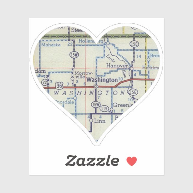 Pegatina Amar Washington Kansas (Hoja)