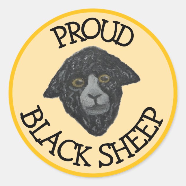 Pegatina amarillo de oveja negra (Anverso)