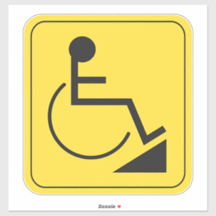 Pegatina amarillo de rampa para silla de ruedas co
