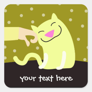 Pegatina amarillo lindo del gato