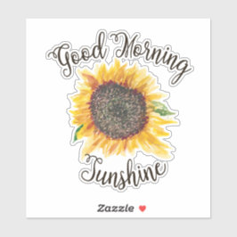 Pegatina Amarillo Marrón Girasol Buenos Días Luz del Sol