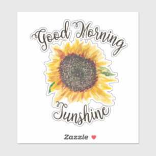 Pegatina Amarillo Marrón Girasol Buenos Días Luz del Sol