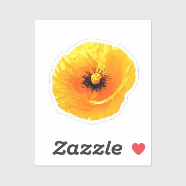 Pegatina Amarillo Personalizado Boda Floral Blank Cumpleaño (Hoja)