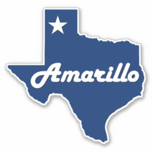Pegatina Amarillo, Texas Panhandle City State Map