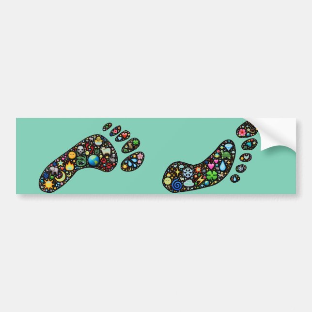 pegatina ambiental de la huella del Emoji-arte (Frente)