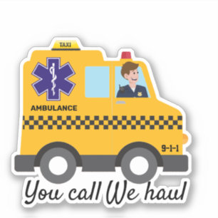 Pegatina Ambo Taxi Nos Llama Humor Paramédico 911