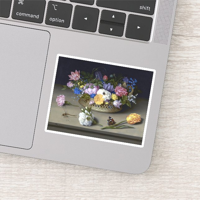 Pegatina Ambrosius Bosschaert la vida de la flor mayor (Detalle)