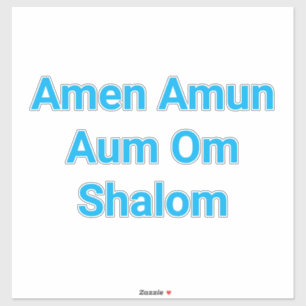 Pegatina Amen Amun Aum Om Shalom Hankamer Artjunkhaus Paz