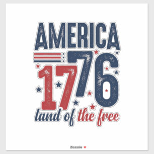 Pegatina América 1776 Tierra de la Libertad Camiseta Patrió