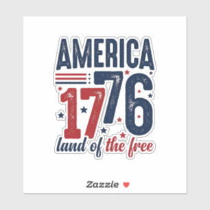 Pegatina América 1776 Tierra de la Libertad Camiseta Patrió