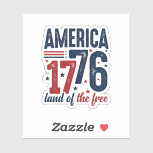 Pegatina América 1776 Tierra de la Libertad Camiseta Patrió