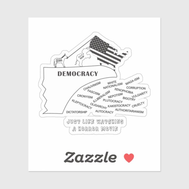 Pegatina America Going Off The Cliff In Black (Hoja)