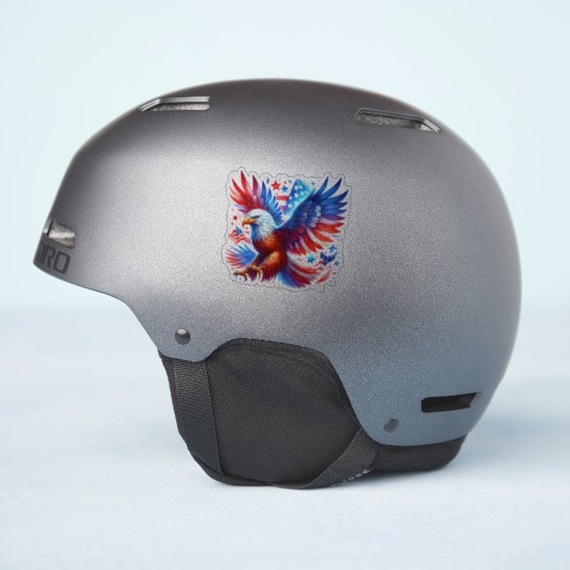 Pegatina American Eagle Patriotic Design Red White Blue (Lado del casco)