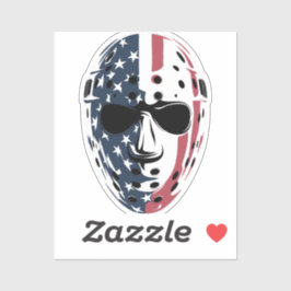 Pegatina American Patriot Skull - Bold USA Flag Hockey