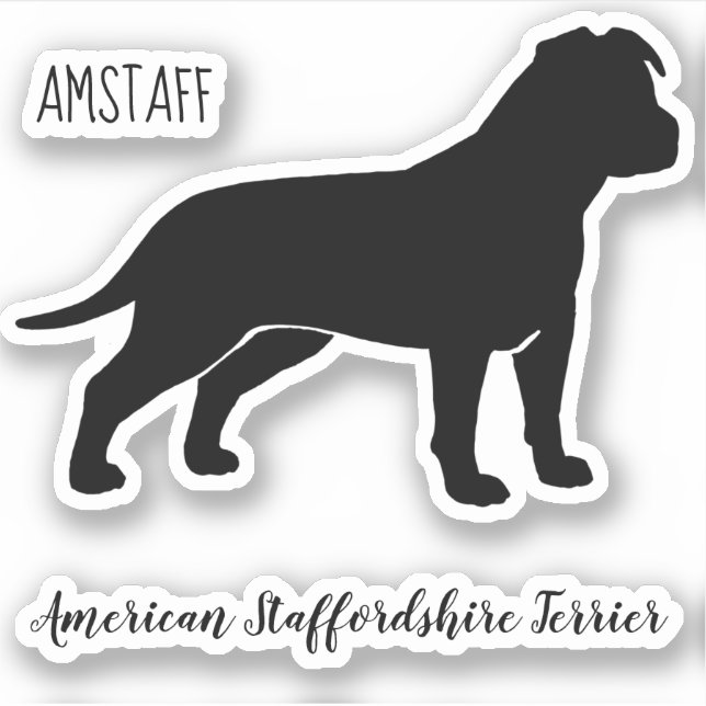 Pegatina American Staffordshire Terrier Silhouette AmStaff (Anverso)