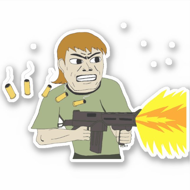 Pegatina ametralladora (Anverso)