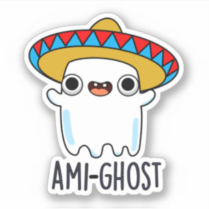 Pegatina Ami-Fantasma Funny Halloween Pun Fantasma Mexicano