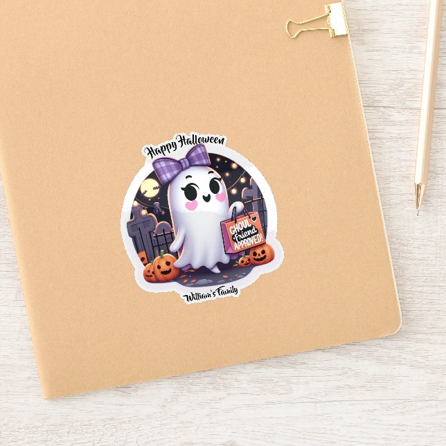 Pegatina Amigo de Cute Ghoul aprobado Halloween (Cuaderno)