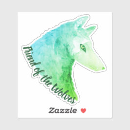 Pegatina Amigo del lobo color verde lobo