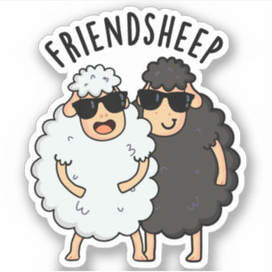 Pegatina Amigo-oveja Funny Sheep Pun