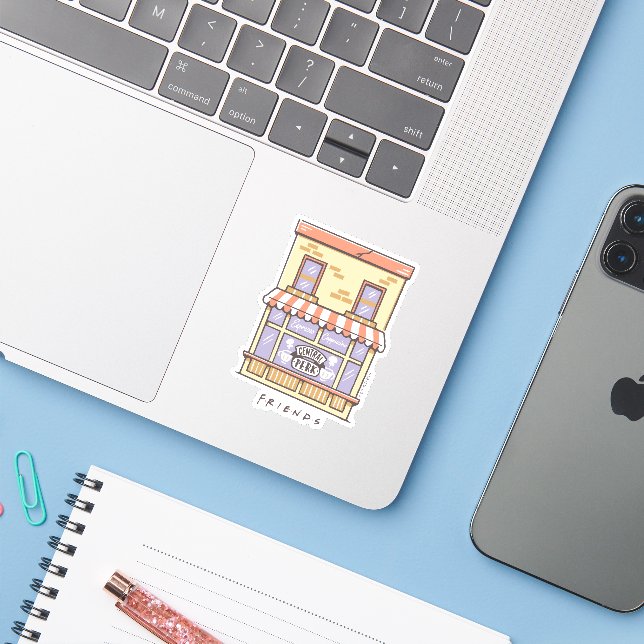 Pegatina AMIGOS™ | Cafetería Central Personalizado Perk (Ordenado portátil con iPhone)