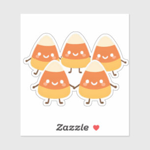 Pegatina Amigos de Kawaii Candy Corn Diseño de Halloween