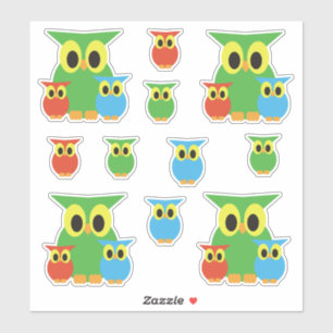 Pegatina Amigos de la familia Owl reuniéndose