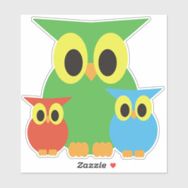 Pegatina Amigos de la familia Owl reuniéndose